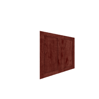 Lower Inset Raised Panel Cabinet Door - Right (French Door) (Veneers) - Maple Veneer / Cherry Stain