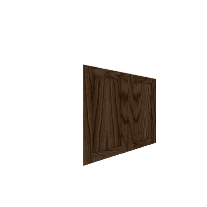 Lower Inset Raised Panel Cabinet Door - Right (French Door) (Veneers) - Red Oak Veneer / Burnt Coal Stain