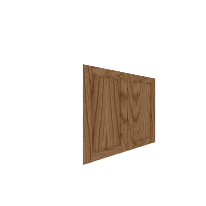 Lower Inset Raised Panel Cabinet Door - Right (French Door) (Veneers) - Red Oak Veneer / Medium Stain