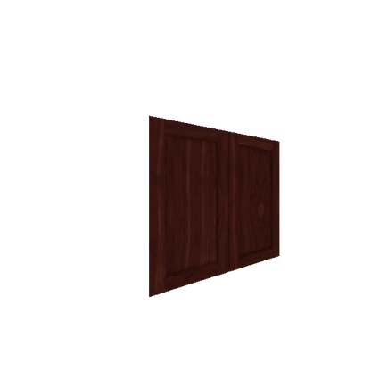 Lower Inset Raised Panel Cabinet Door - Right (French Door) (Veneers) - Walnut Veneer / Cherry Stain