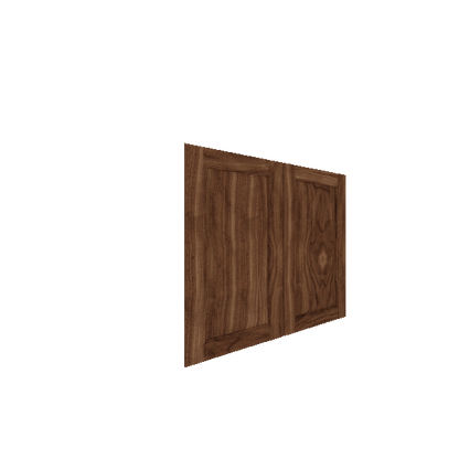 Lower Inset Raised Panel Cabinet Door - Right (French Door) (Veneers) - Walnut Veneer / Unfinished