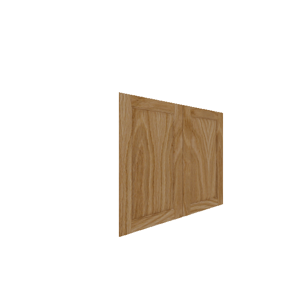 Lower Inset Raised Panel Cabinet Door (White Oak) (Single Door) - White Oak Veneer / Unfinished