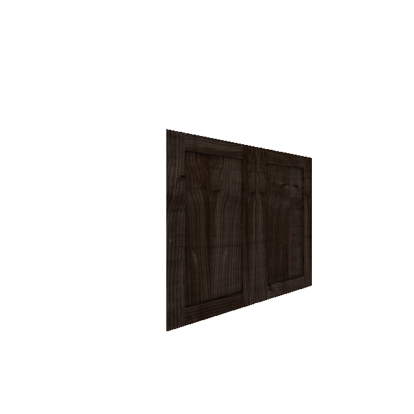 Lower Inset Shaker Cabinet Door - Left (French Door) (Veneers) - Knotty Alder Veneer / Burnt Coal Stain