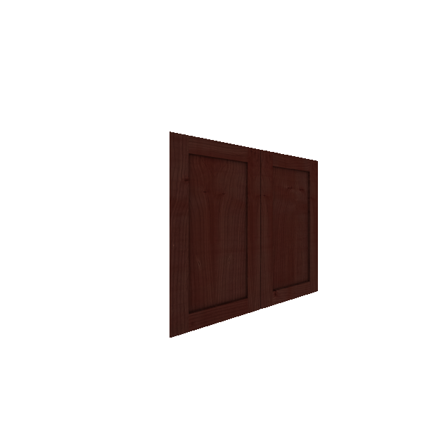 Lower Inset Shaker Cabinet Door - Left (French Door) (Veneers) - Knotty Alder Veneer / Cherry Stain