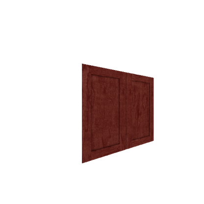Lower Inset Shaker Cabinet Door - Left (French Door) (Veneers) - Maple Veneer / Cherry Stain