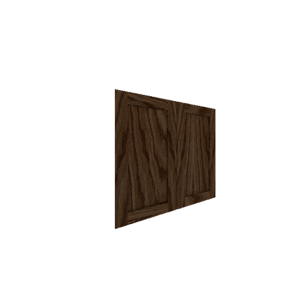Lower Inset Shaker Cabinet Door - Left (French Door) (Veneers) - Red Oak Veneer / Burnt Coal Stain