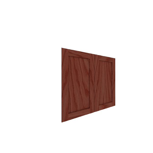 Lower Inset Shaker Cabinet Door (Single Door) (Veneers) - Red Oak Veneer / Cherry Stain