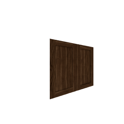 Lower Inset Shaker Cabinet Door - Left (French Door) (Veneers) - Walnut Veneer / Burnt Coal Stain