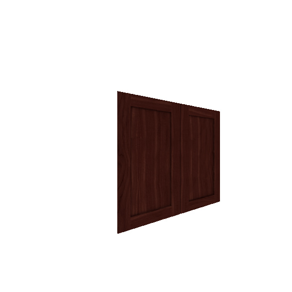 Lower Inset Shaker Cabinet Door - Left (French Door) (Veneers) - Walnut Veneer / Cherry Stain
