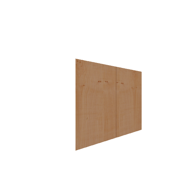 Lower Inset Slab Cabinet Door - Left (French Door) (Veneers) - Knotty Alder Veneer / Unfinished