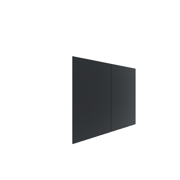 Lower Inset Slab Cabinet Door - Left (French Door) (Paint Grade) - Paint Grade / Black
