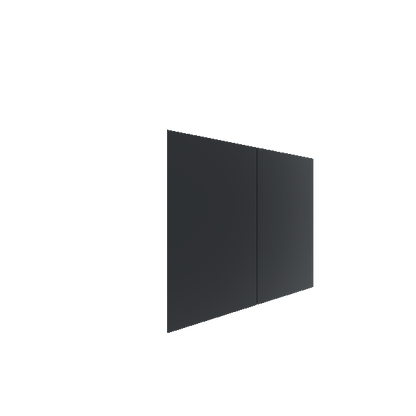 Lower Inset Slab Cabinet Door - Right (French Door) (Paint Grade) - Paint Grade / Black