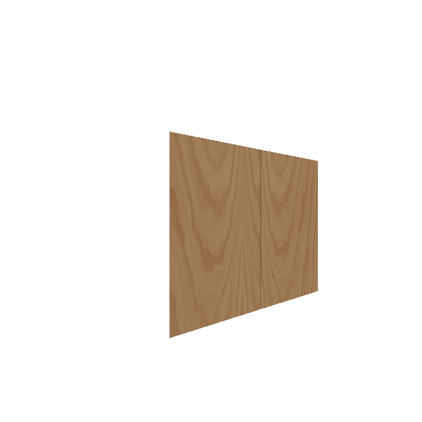 Lower Inset Slab Cabinet Door - Left (French Door) (Veneers) - Red Oak Veneer / Clear Stain