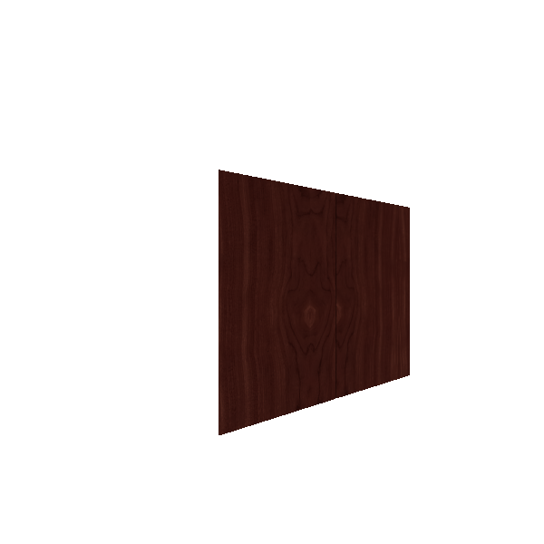 Lower Inset Slab Cabinet Door - Right (French Door) (Veneers) - Walnut Veneer / Cherry Stain