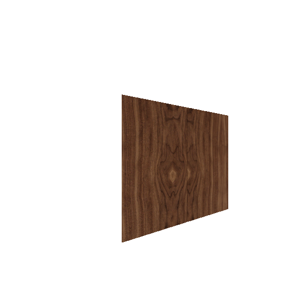 Lower Inset Slab Cabinet Door - Left (French Door) (Veneers) - Walnut Veneer / Unfinished