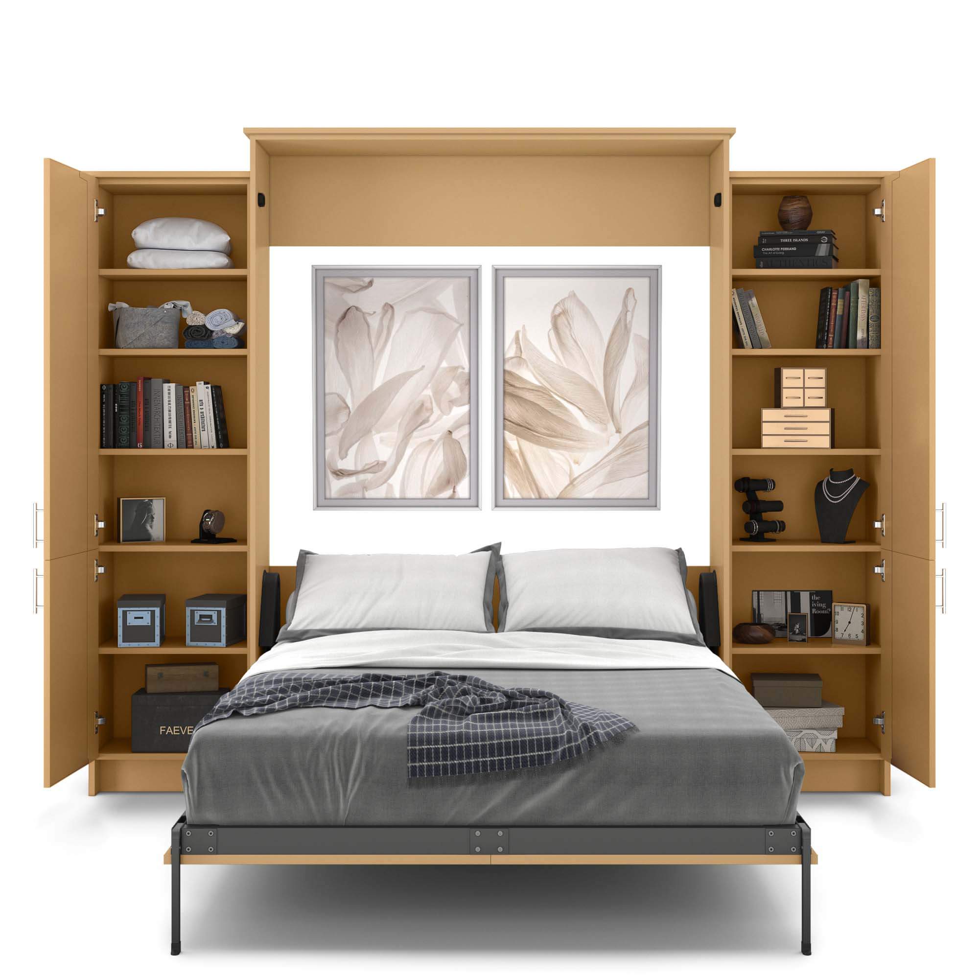 Murphy Bed - Left & Right Side Cabinets - Murphy Door