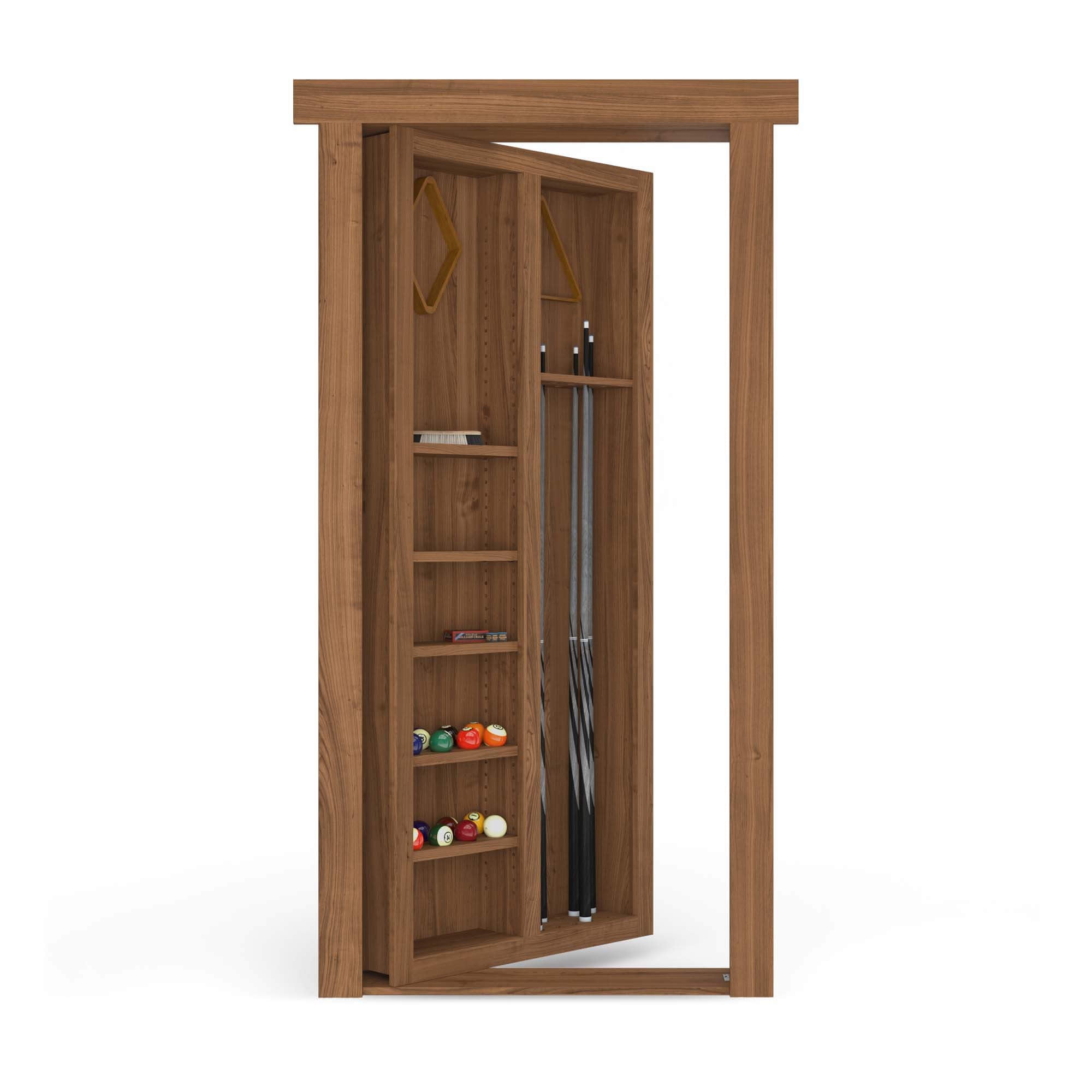 Hidden Pool Cue Door – Game Room Bookcase | Murphy Door – Murphy Door®