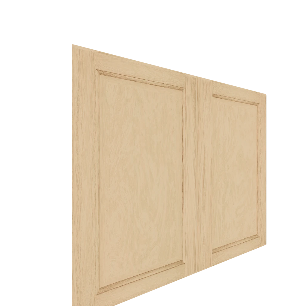Murphy Door® Lower Raised Panel Cabinet Door (White Oak), Flush Mount 2.0. Light natural wood grain, MD Configurator.