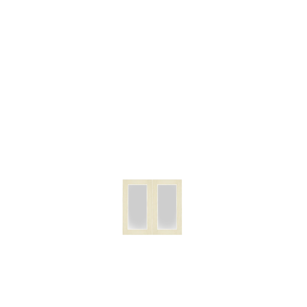 Murphy Door® Lower Glass Panel Cabinet Door (White Oak) with dark glass. Flush Mount 2.0, MD Configurator.