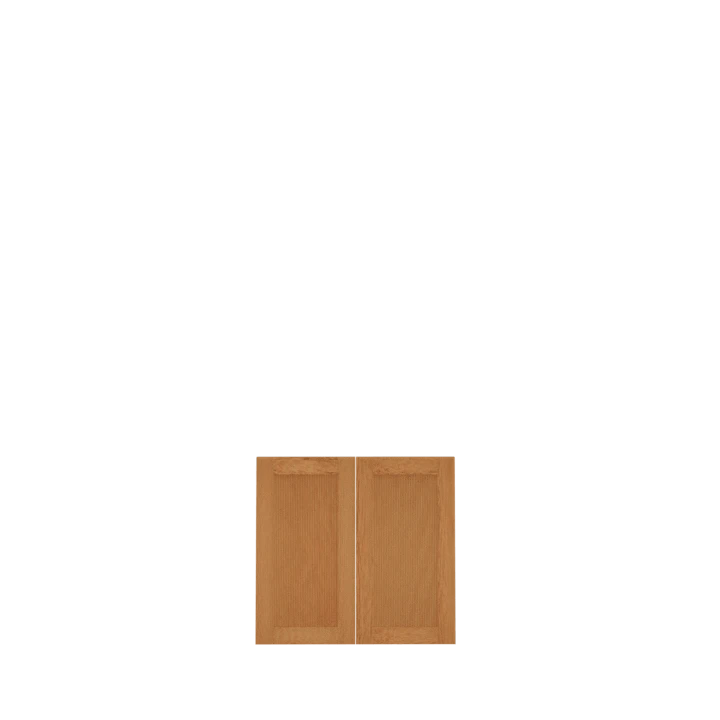 Murphy Door® wooden cabinet doors in light oak finish, featuring clean recessed panels and natural wood grain.