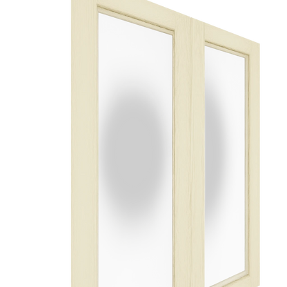 Murphy Door® Upper Glass Panel Cabinet Door (White Oak) (Single Door), Flush Mount 2.0, with frosted glass.