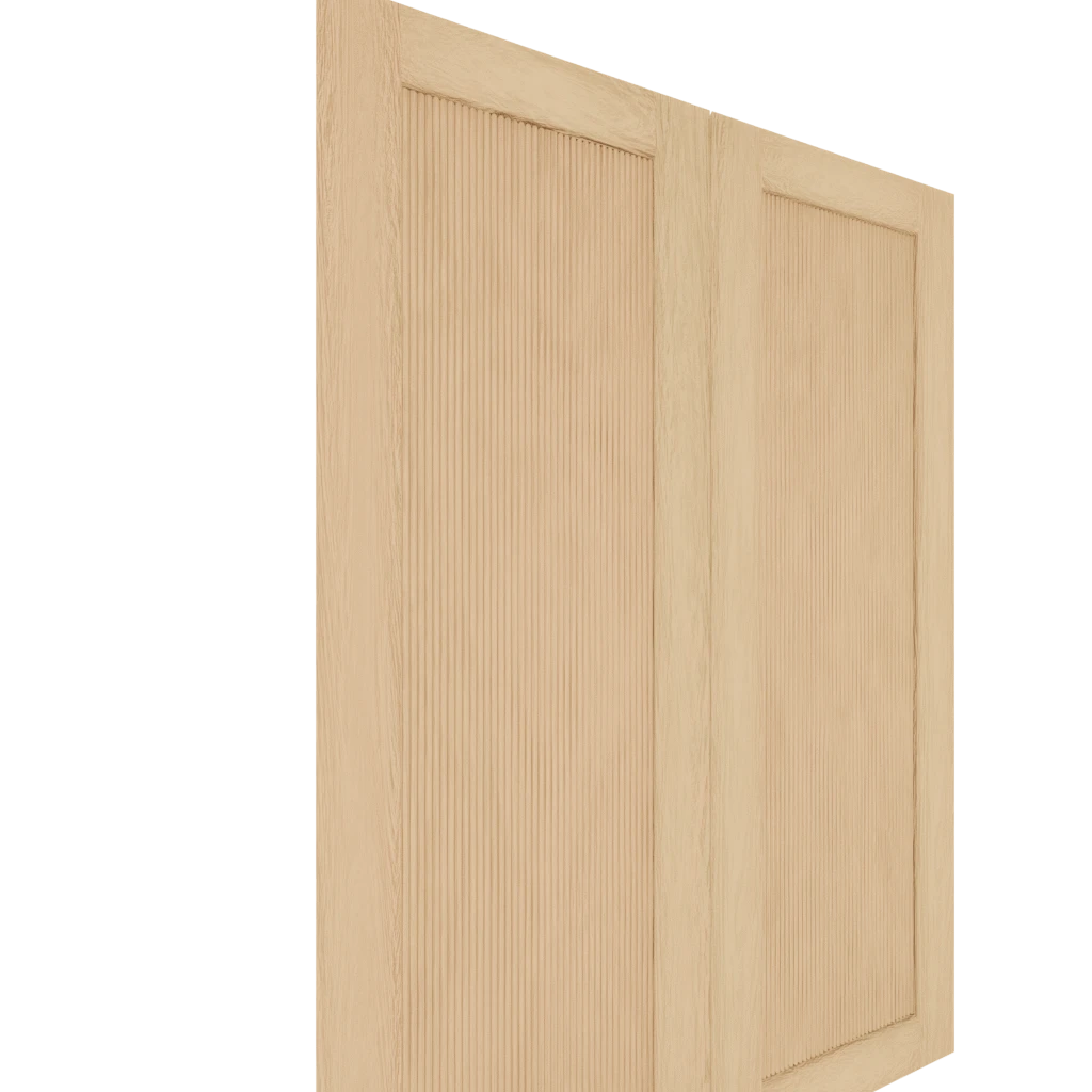Murphy Door® Upper Inset Shaker Cabinet Door (White Oak) (Single Door) with fluted panel, Flush Mount 2.0.