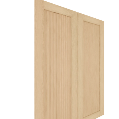 Murphy Door® Upper Inset Shaker Cabinet Door (White Oak) (Single Door) with fluted panel, Flush Mount 2.0.