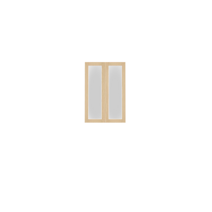 Murphy Door® Upper Glass Panel Cabinet Door (White Oak) (Single Door), Flush Mount 2.0, with dark glass.