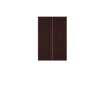 Murphy Door® dark brown wooden cabinet door panels with sleek vertical design, featuring a minimalist two-panel construction.