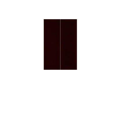 Dark brown Murphy Door® cabinet or door panel with vertical dividing line, featuring rich wood finish.