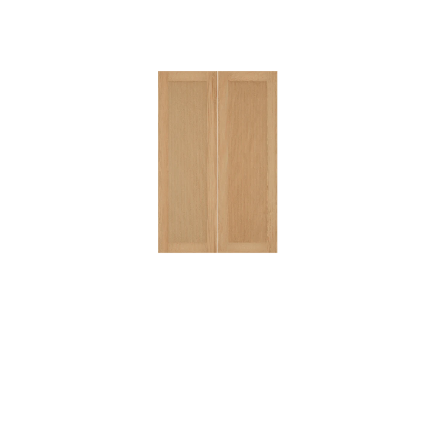 Murphy Door® light oak wood cabinet doors with clean, simple recessed panel design in natural finish.