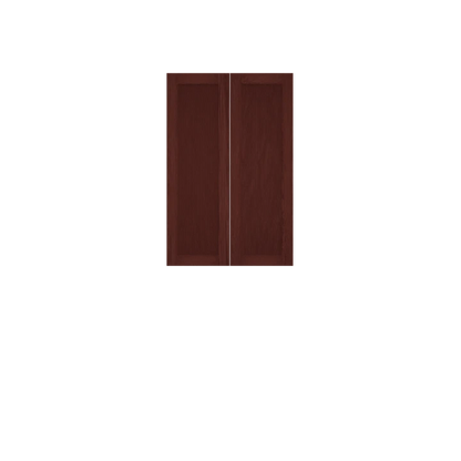 Murphy Door® dark cherry wood cabinet doors with vertical design, perfect for hidden door installations.