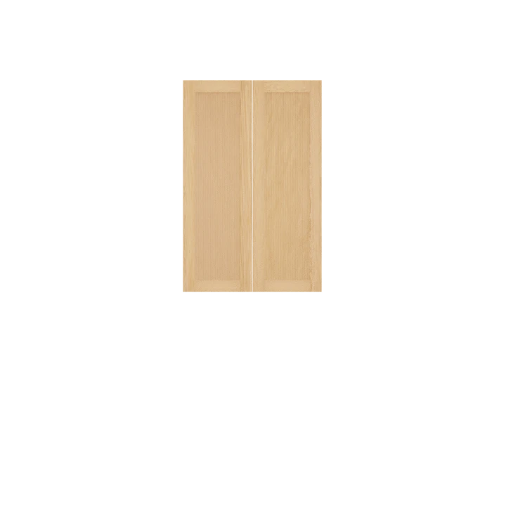 Murphy Door® light wood panel cabinet doors in natural oak finish, featuring simple rectangular design.
