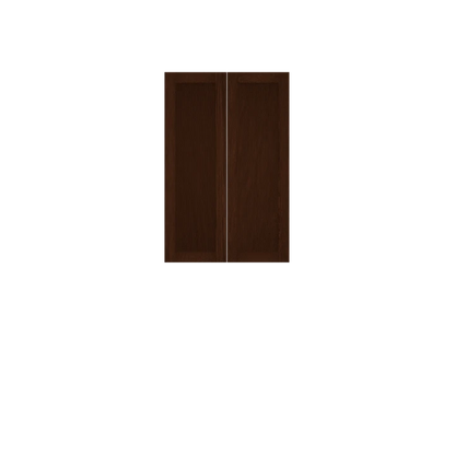 Murphy Door® dark brown wooden cabinet doors with vertical panel design and clean, minimalist appearance.