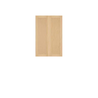 Murphy Door® light wood cabinet doors with raised panel design in natural finish, ideal for hidden door applications.