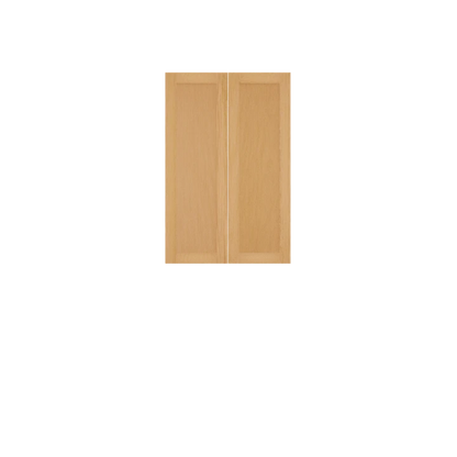 Murphy Door® light oak cabinet doors with panel design, featuring natural wood grain in a simple, elegant dual-door style.