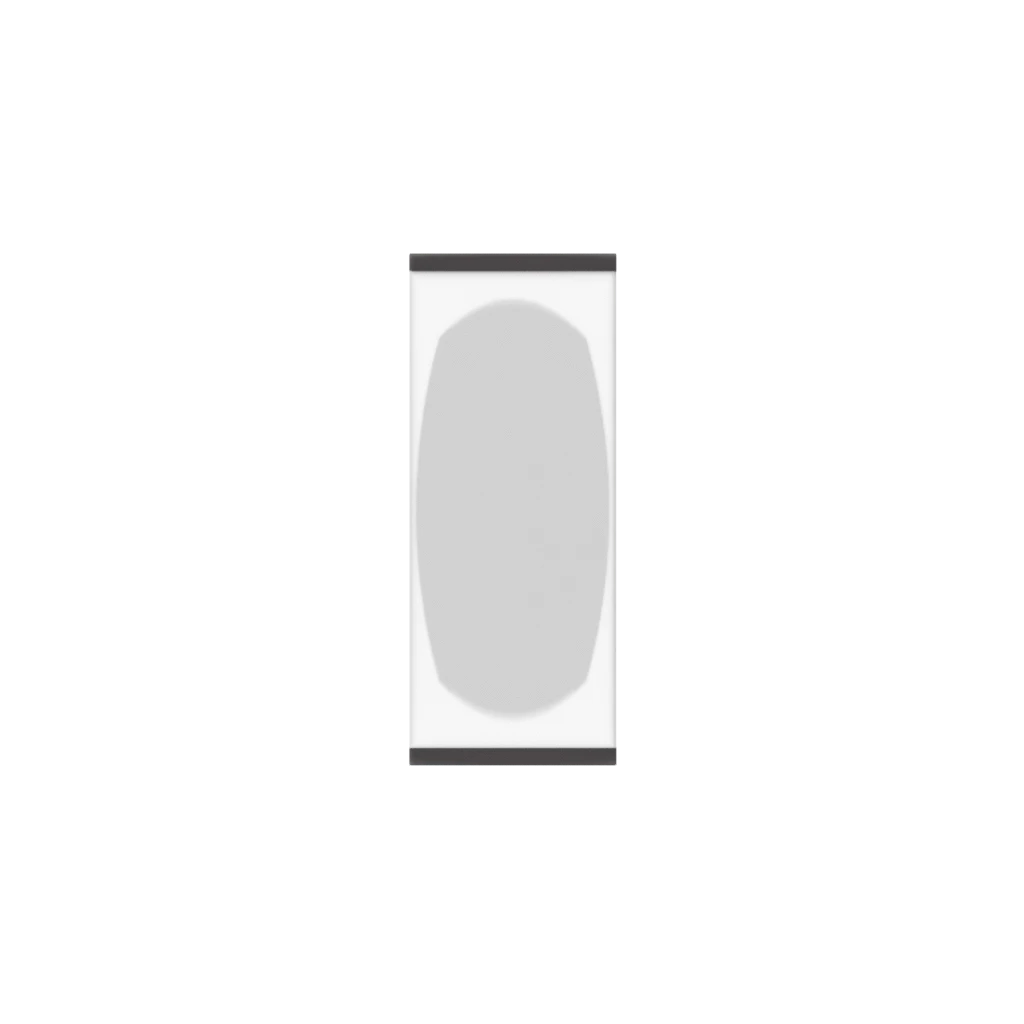 Murphy Door® Mirror Backing (Veneers) (Single Door) Flush Mount 2.0, with a light grey oval panel on a white door.