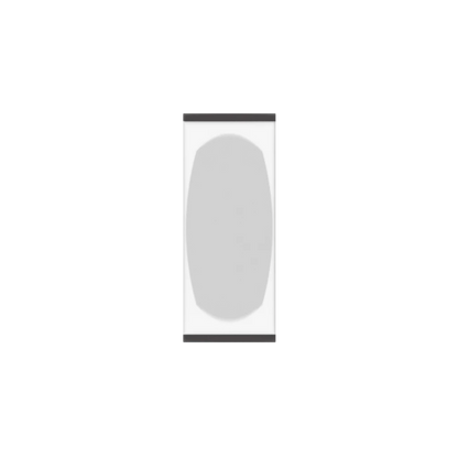 Murphy Door® Mirror Backing (Veneers) (Single Door) Flush Mount 2.0, with a light grey oval panel on a white door.