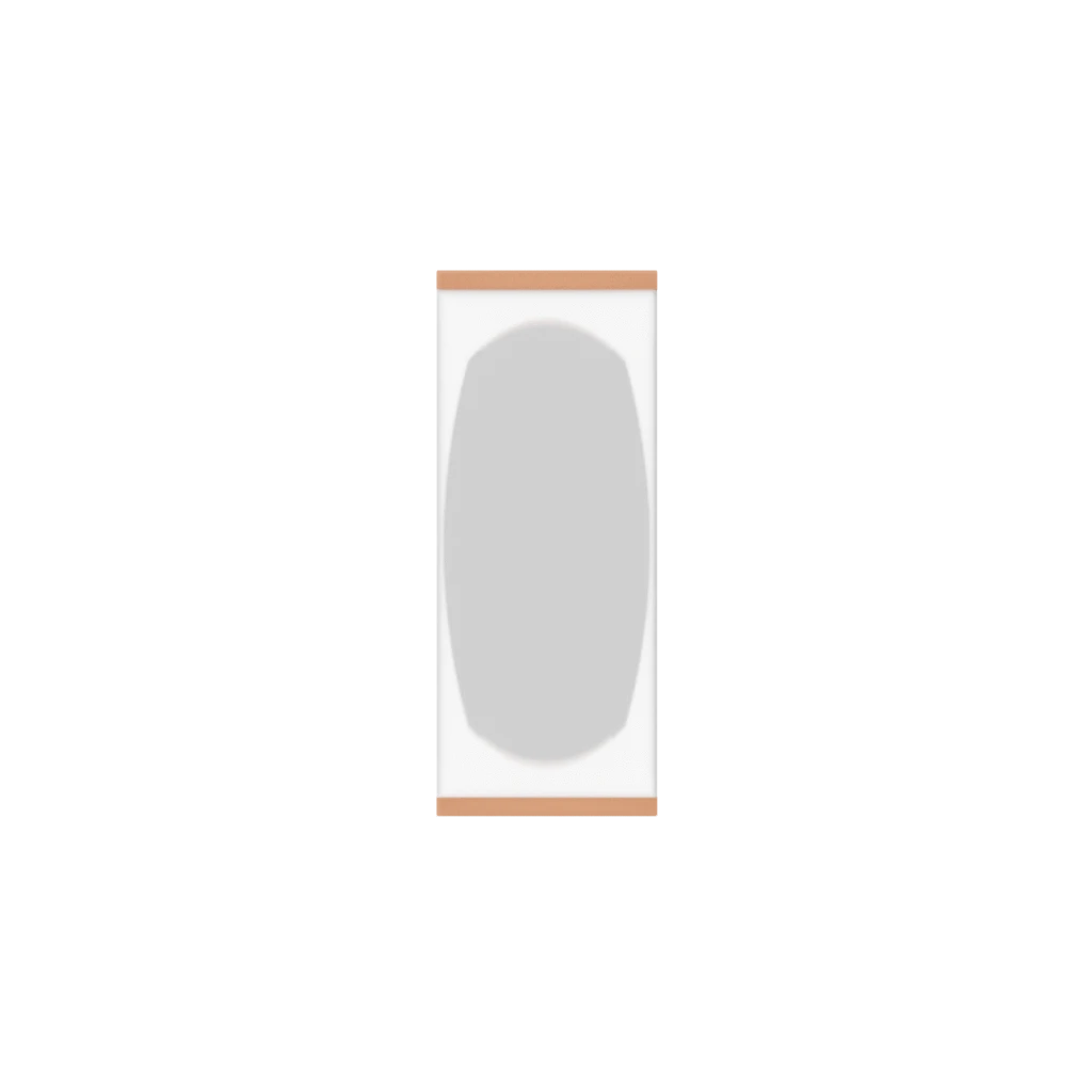 Murphy Door® Mirror Backing (Veneers) (Single Door) Flush Mount 2.0, light gray with brown trim, from MD Configurator.