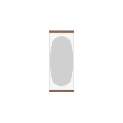 Murphy Door® Mirror Backing (Veneers) (Single Door) Flush Mount 2.0. Light gray veneer on white door with brown trim. MD Configurator.