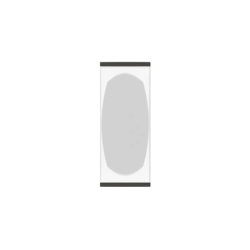 Murphy Door® light gray hidden cabinet door with a rounded recessed panel, integrated with storage.