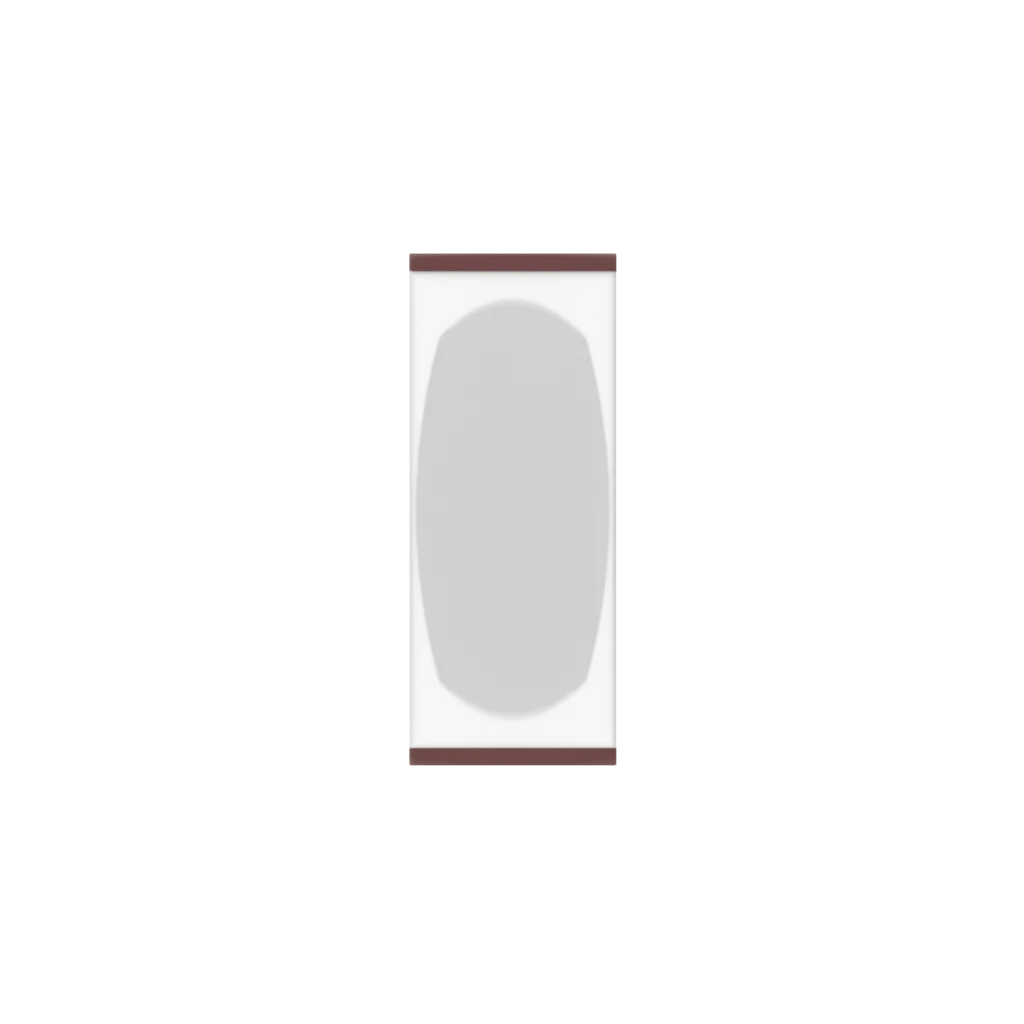 Murphy Door® Mirror Backing (Veneers) (Single Door) with a light gray mirror and reddish-brown veneer border, Flush Mount 2.0 design.