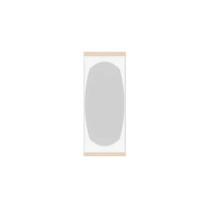 Murphy Door® Mirror Backing (Veneers) (Single Door) Flush Mount 2.0, light grey rounded veneer with wood trim.