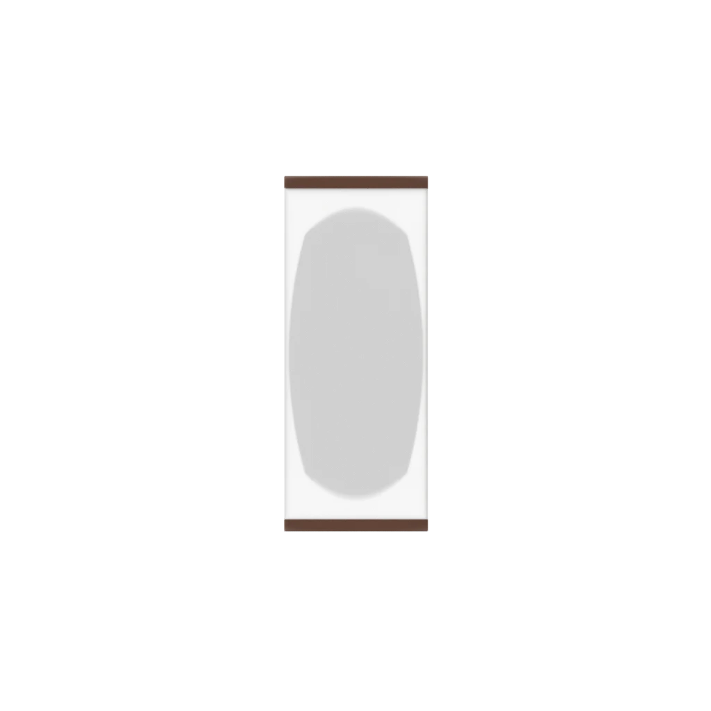 Murphy Door® Mirror Backing (Veneers) (Single Door), a light grey oval mirror on a white panel, ideal for Flush Mount 2.0.
