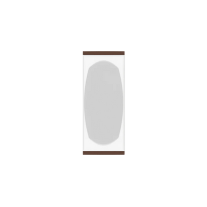 Murphy Door® Mirror Backing (Veneers) (Single Door), a light grey oval mirror on a white panel, ideal for Flush Mount 2.0.