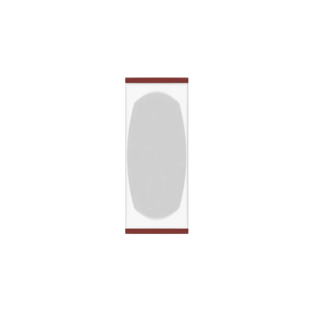 Murphy Door® light grey hidden door with a capsule-shaped recessed handle and dark brown trim.