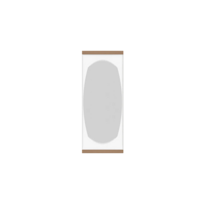 Light gray Murphy Door® hidden door with rounded corners and a thin wood frame.