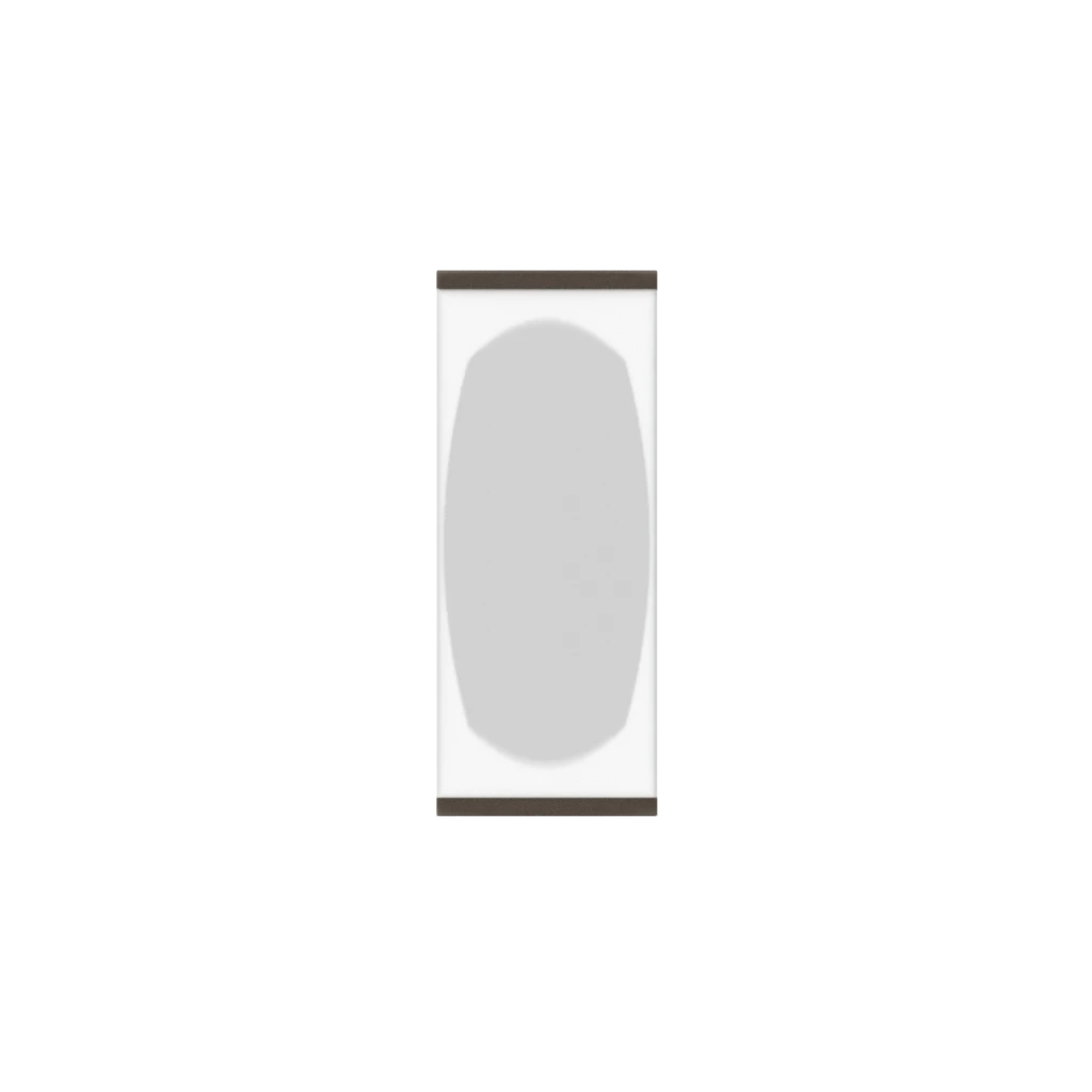 Murphy Door® hidden panel: light gray, subtly rounded, framed in white with dark brown trim, alongside a light gray section.