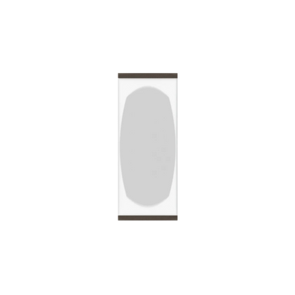 Murphy Door® hidden panel: light gray, subtly rounded, framed in white with dark brown trim, alongside a light gray section.