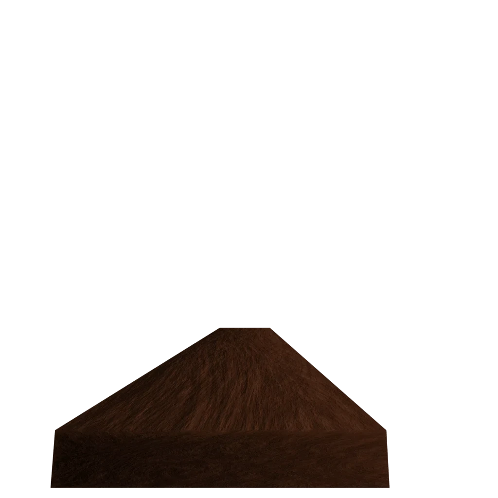 A textured dark brown wood veneer sample for Bottom Pocket Shelves